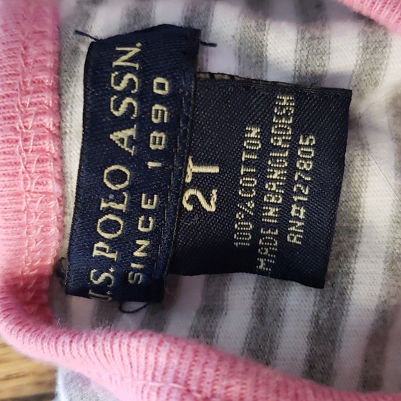 (2T) U.S. Polo Assn. 3 Piece Coord Set Toddler Girl's Cotton Matching - Picture 4 of 11
